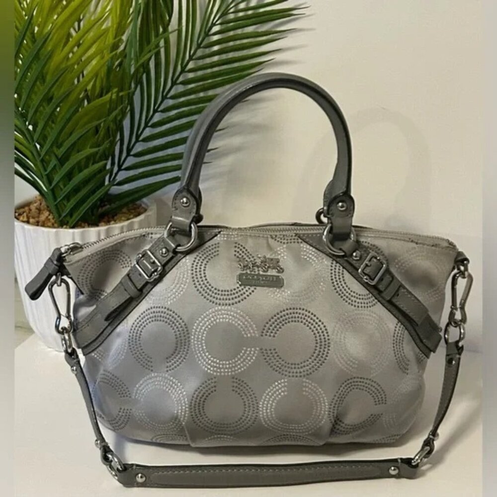 Coach Madison Silver Signature Handbag shoulder bag